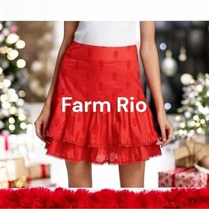 FARM Rio Women's Red 3d Pineapple Mini sz S